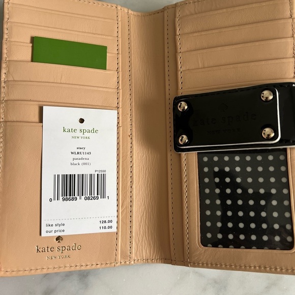 NWT Kate Spade Pasadena Black Patent Stacy Envelope Wallet - Picture 2 of 7